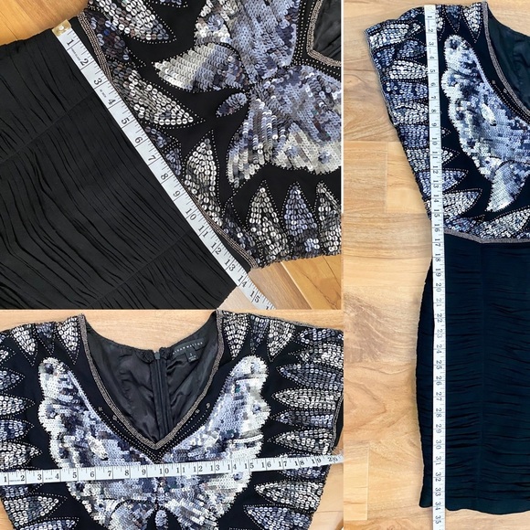 AIDAN MATTOX Sequin Beaded Butterfly Disco Formal Dress Cocktail Glam Wedding 2 - Picture 14 of 14